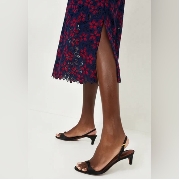 Tuckernuck Midnight Floral Lace Seraphina Dress Navy & Red NWT - Picture 4 of 8